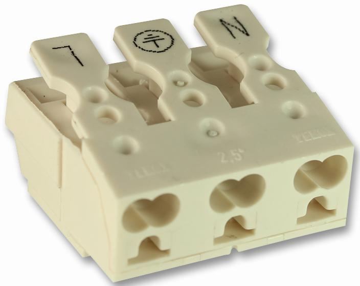 Lighting Connector, Push Fast, 3 Pole