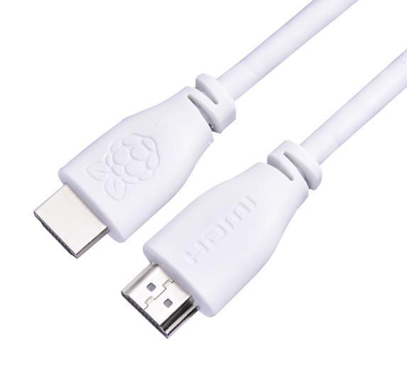 Raspberry Pi HDMI Lead, Male to Male, White