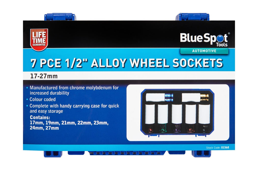 7 PCE 1/2" Alloy Wheel Sockets (17-27mm)