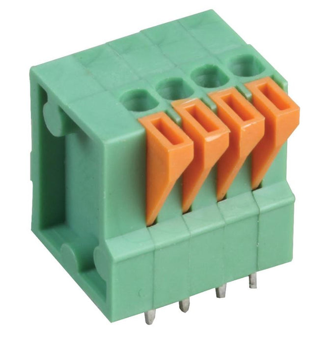 2.54mm PCB Terminal Block, 4 Way, 26AWG to 20AWG, Push In