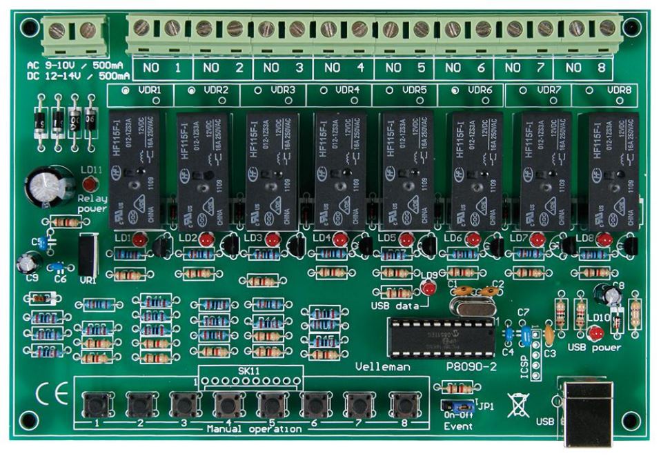 8 Channel USB Relay Card