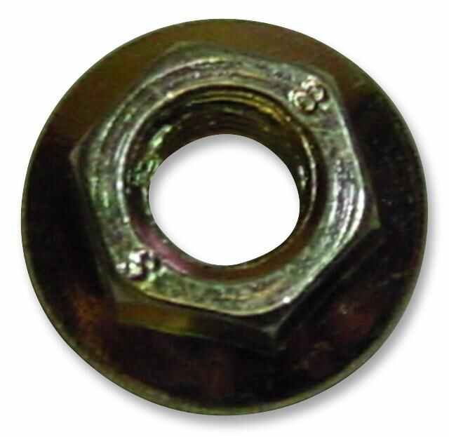 M5 Serrated Flange Hex Nut BZP Steel, 50 Pack