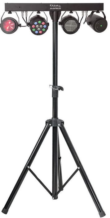 4 Way Light Stand Set with PAR Projector, Strobe, Moon & Laser