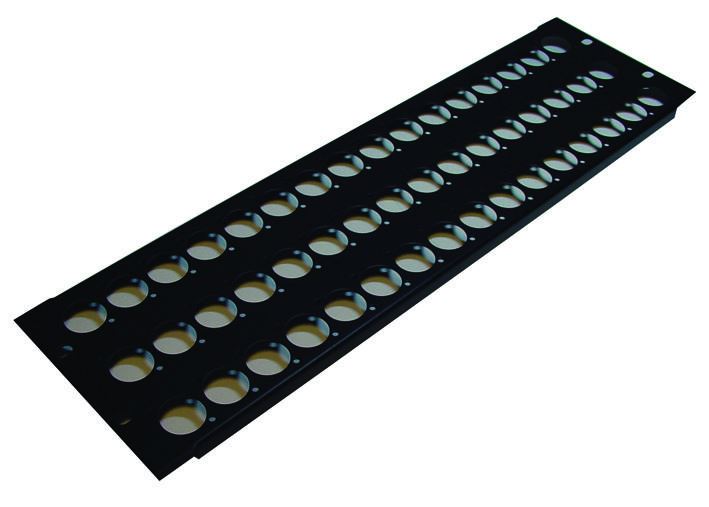 19" 48 Hole Rack Panel Punched for D-Series Connectors - 3U