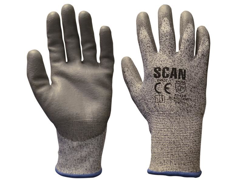 Grey PU Coated Cut 5 Gloves