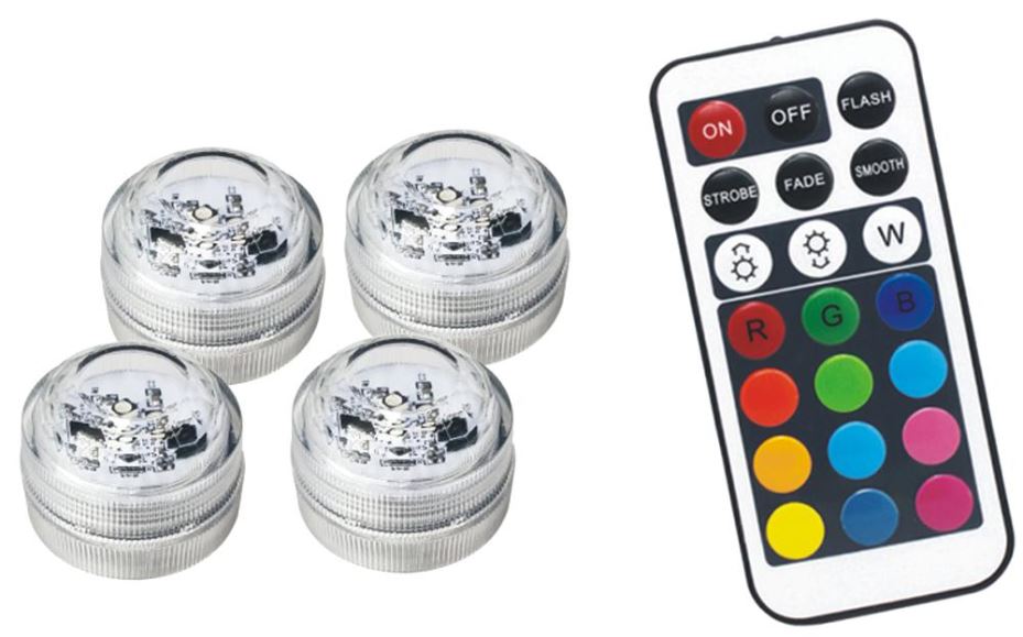 RGB Remote Control LED Light, Pack of 4