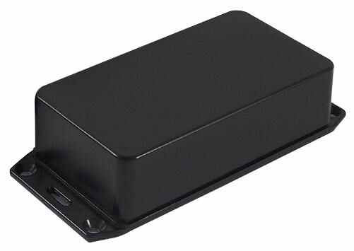 IP65 Black ABS Enclosure with Flanged Lid - 105x58x40mm