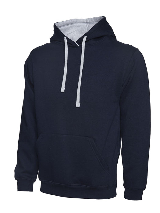 Unisex Contrast Hooded Sweatshirt/Jumper  - 50% Polyester 50% Cotton