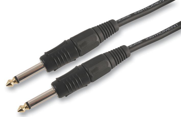 6.35mm (1/4") Mono Jack to Jack Guitar Lead - Black