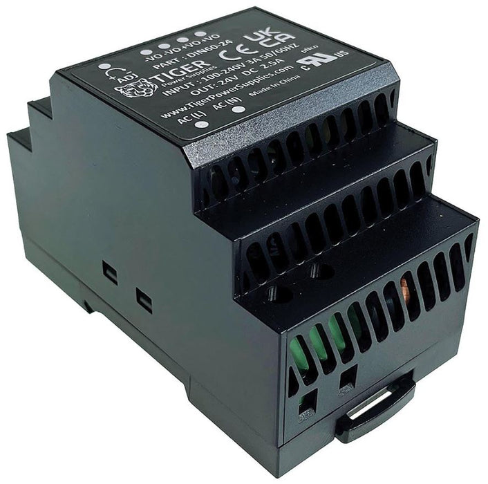 24V, 2.5A, 60W, AC/DC DIN Rail Power Supply