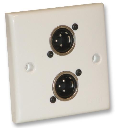 AV Wallplate with 2x 3-Pin XLR Panel Plugs