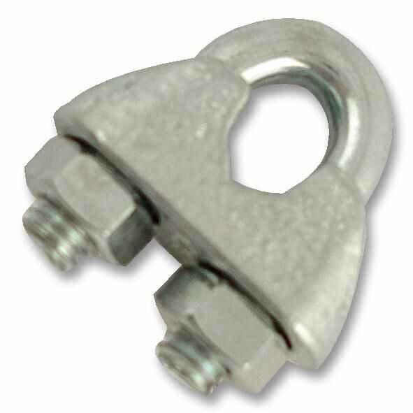 8mm Galvanized Wire Rope Grip - 10 Pack