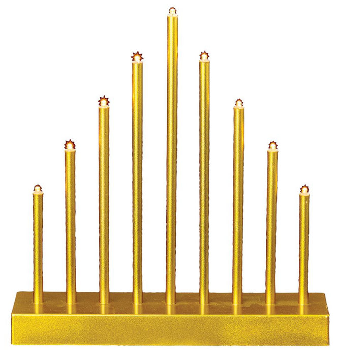 Raraion - 25cm Battery Operated LED Gold Candlebridge