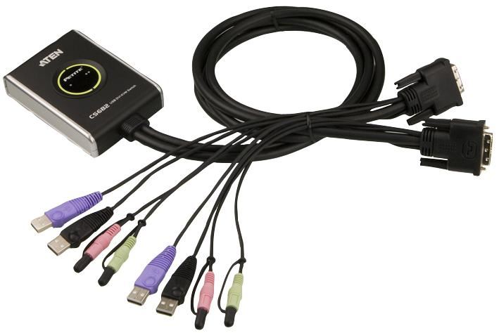 2-Port USB DVI/Audio Cable KVM Switch