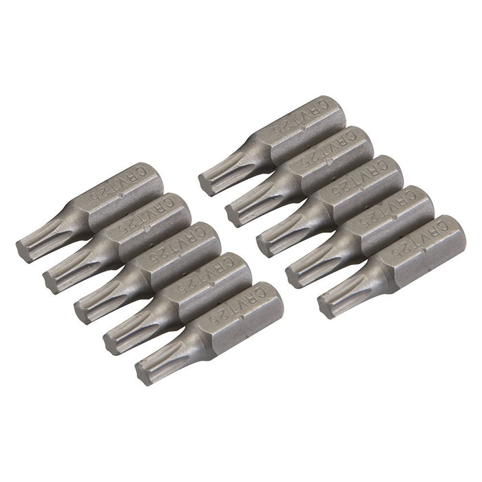 T25 Cr-V Screwdriver Bits 10pk - T25