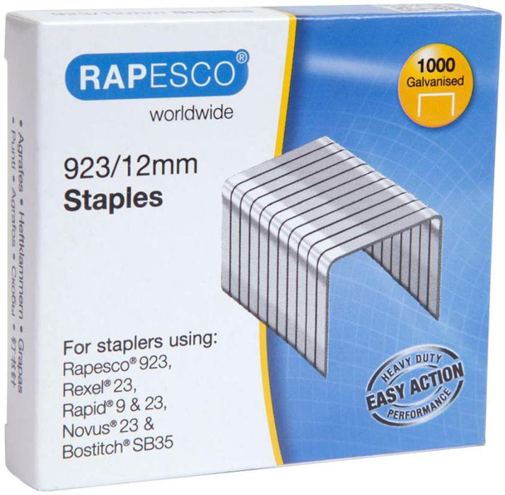 923/12mm Galvanised Steel Staples - Pack of 1000