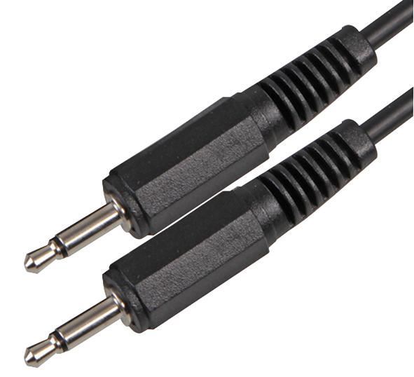 3.5mm Mono Jack Plug to Plug Lead - Black