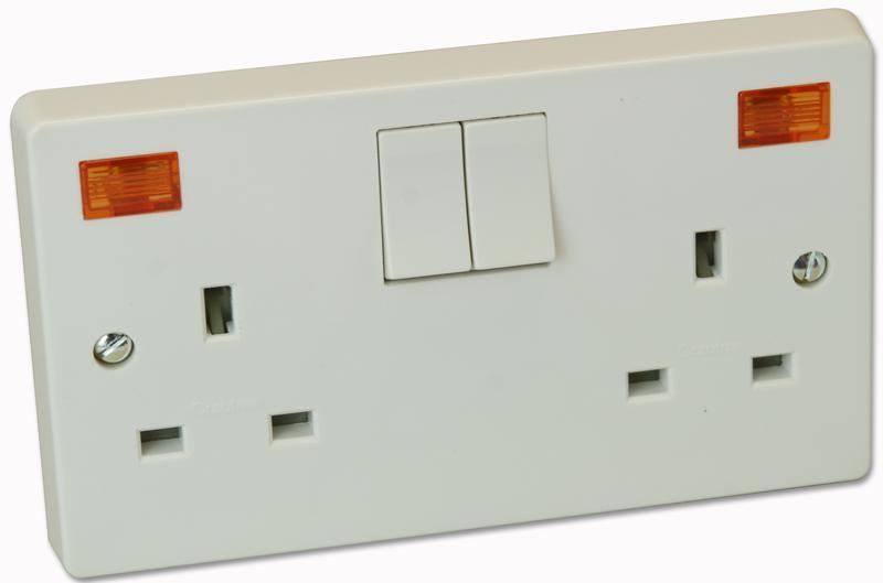 13A Double Pole Switched Socket with Neon