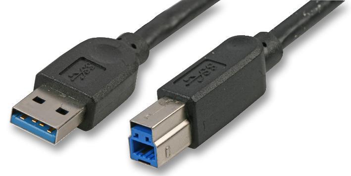 USB 3.0 A Male to B Male Lead, 1.5m Black