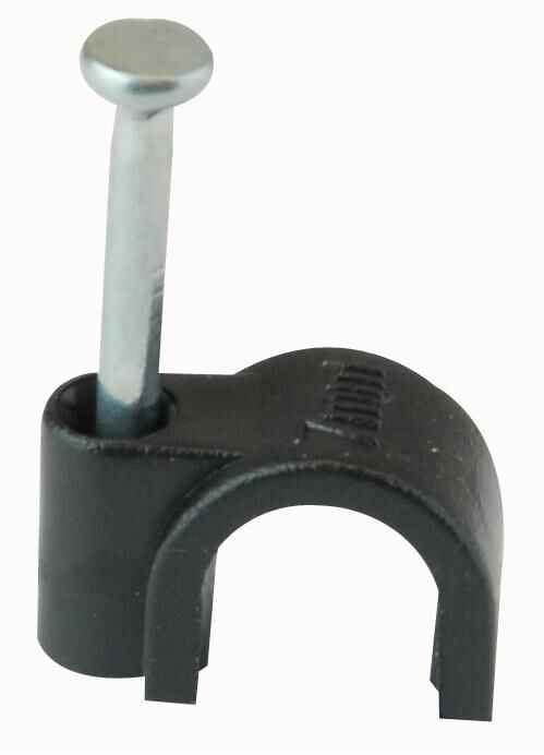 Round Cable Clips Black 100 Pack