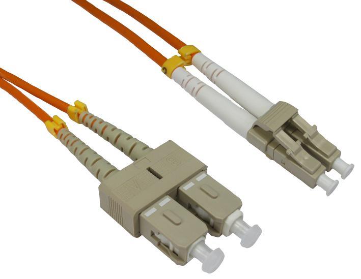 0.5m LC SC Duplex 50/125µm Multimode Fibre Optic Patch Lead