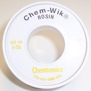 Chem-Wik Rosin Desoldering Braid Yellow Label 1.3mm x 7.6m