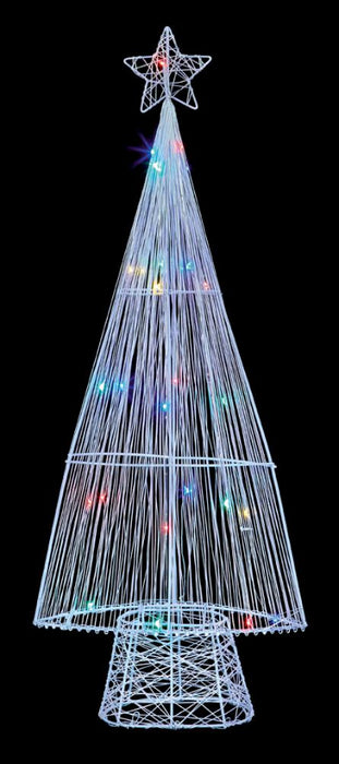 58cm Lit Metal Tree, Whiter,30 Multicoloured LEDs