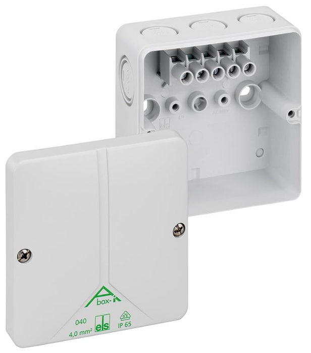 IP65 ABox Polycarbonate 8 Entry Junction Box Enclosure with Terminal Block - 94x94x56mm