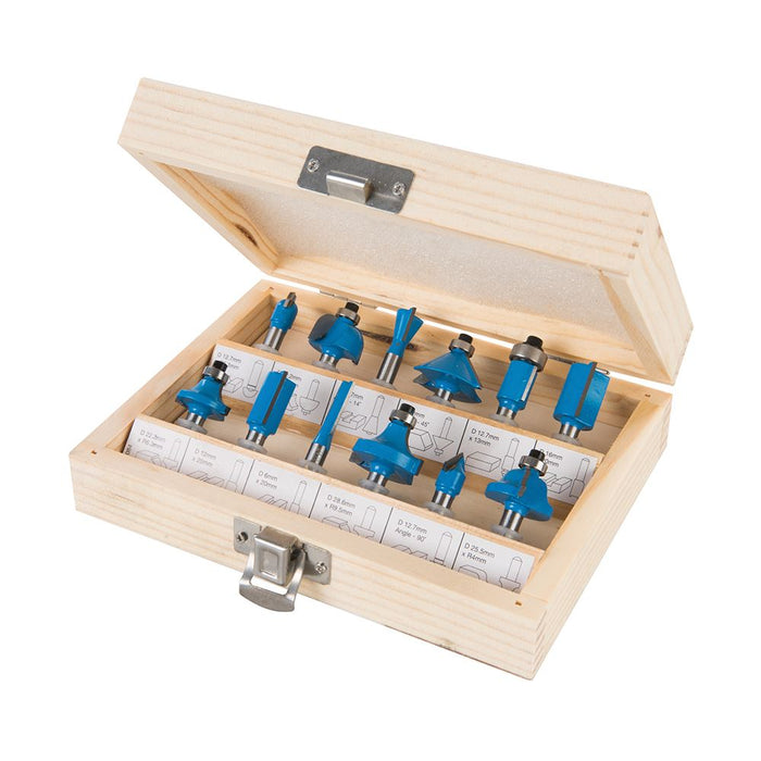 1/4" TCT Router Bit Set 12pce - 1/4"