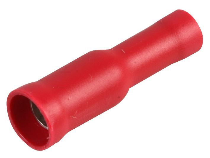 Female Bullet Crimp Terminals Red 12A, 100 Pack