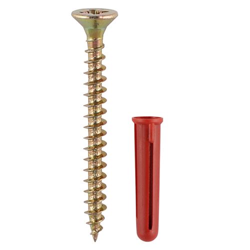 Screws & Red Plastic Plugs