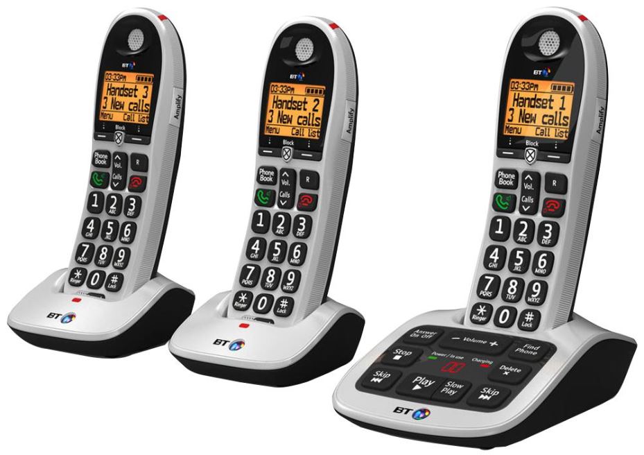 4600 Big Button Advanced Call Blocker Cordless DECT Phones with Answering Machine, Trio Handsets