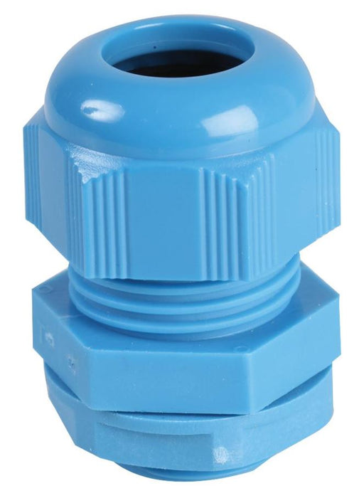 M20 Nylon Cable Gland, 10 - 14mm Cable, Blue