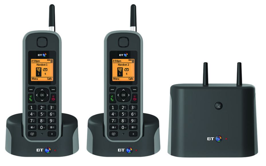 Elements 1K Digital Cordless Phones with Answer Machine, Twin Handsets