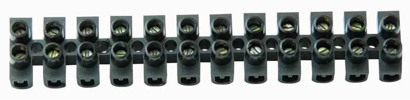12-Way Terminal Block, Polyethylene, Black (Pack of 10)