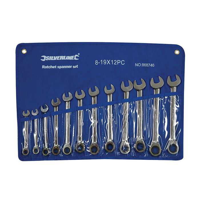 Fixed Head Ratchet Spanner Set 12pce - 8 - 19mm