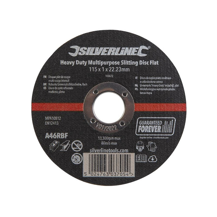 Heavy Duty Multipurpose Slitting Disc Flat - 115 x 1 x 22.23mm