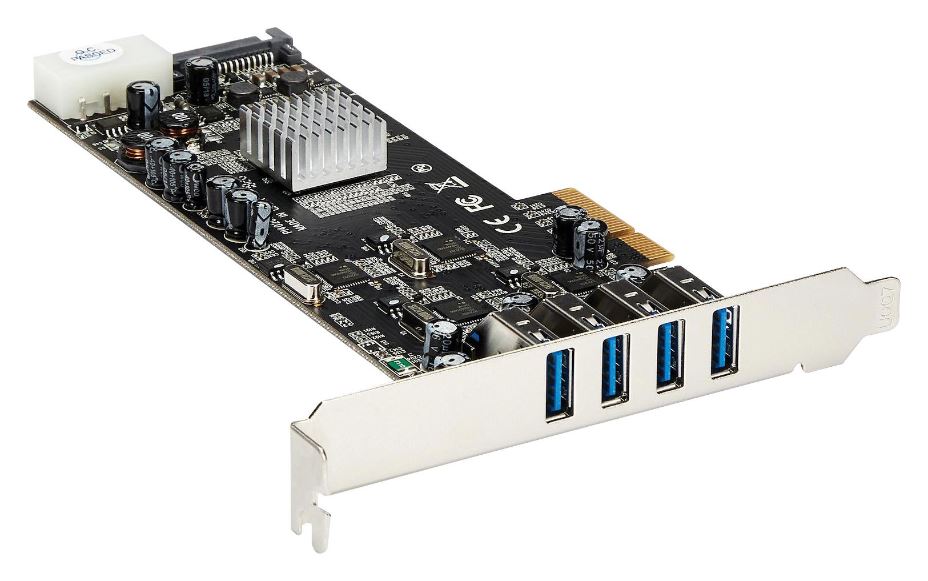 4 Port USB 3.0 5Gbps PCI-Ex Card, 4x USB-A