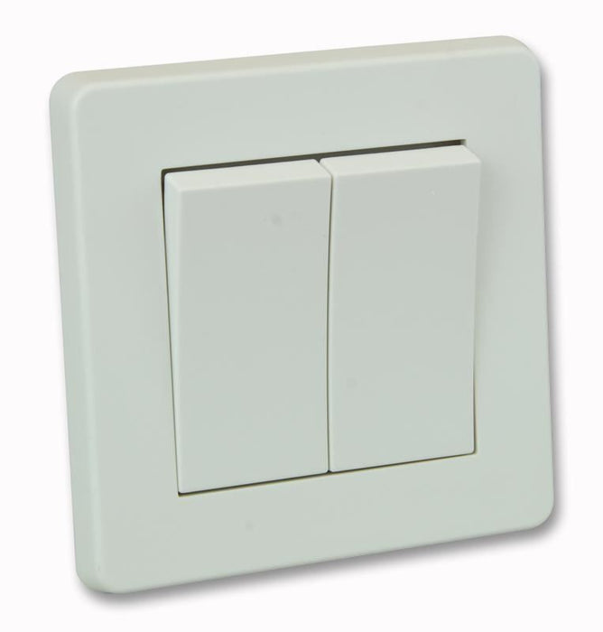 10AX 2 Gang 2 Way Wide Rocker Light Switch, White