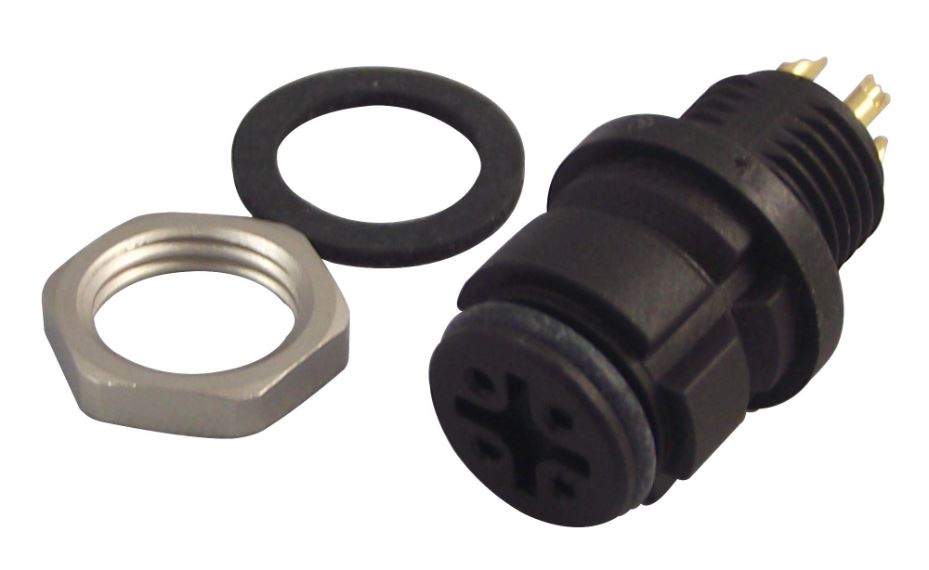Socket, Panel, 4 Way, M8