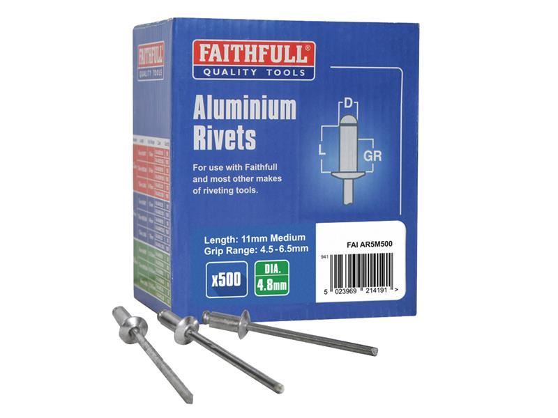 Aluminium Rivets, Bulk Pack