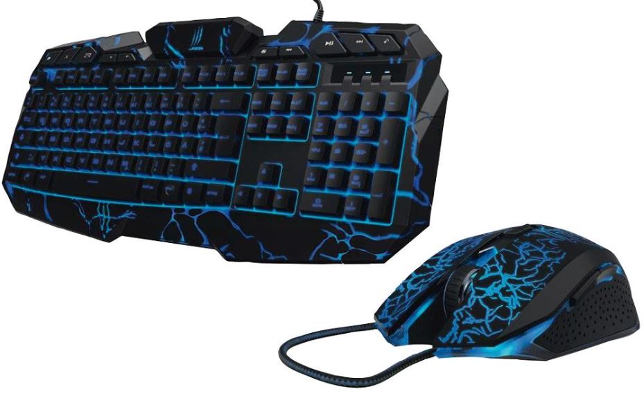 uRage Backlit Gaming Keyboard & Mouse Set, Black