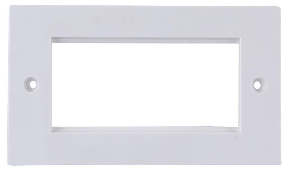 2G Double Modular Wallplate Frame, White 4 Ports