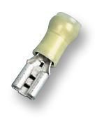 Push-On Crimp Terminal, PIDG Yellow 0.25, 50 Pack