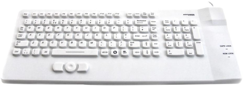 AccuMed IP67 Antibacterial Medical Keyboard with Mousepad