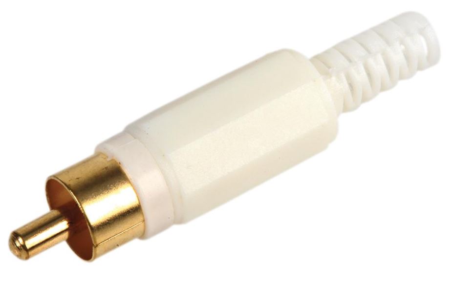 White Phono Plugs, Pack of 10