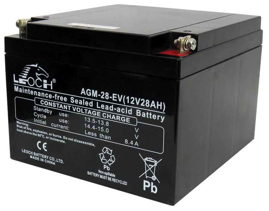 AGM Series Deep Cycle Lead Acid Battery, 12V 28Ah