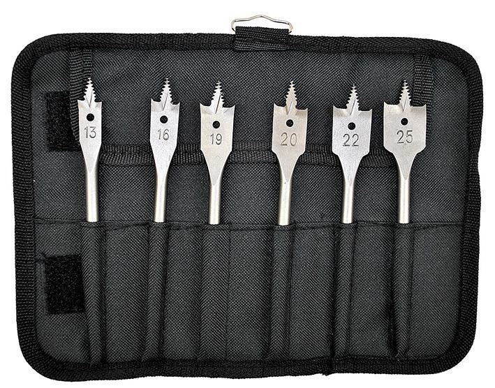 PROFESSIONAL (BLUE) - Flat Wood Drill Bit Wrap, 6 Piece