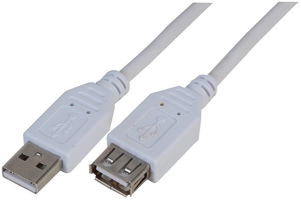 Lead USB2.0 A Male to A Female White