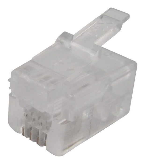 Modular RJ10 Plug, Short Body, 4/4, CAT3